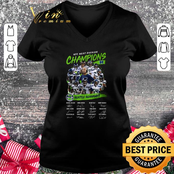 Funny NFC West Division Champions Seattle Seahawks Signatures shirt
