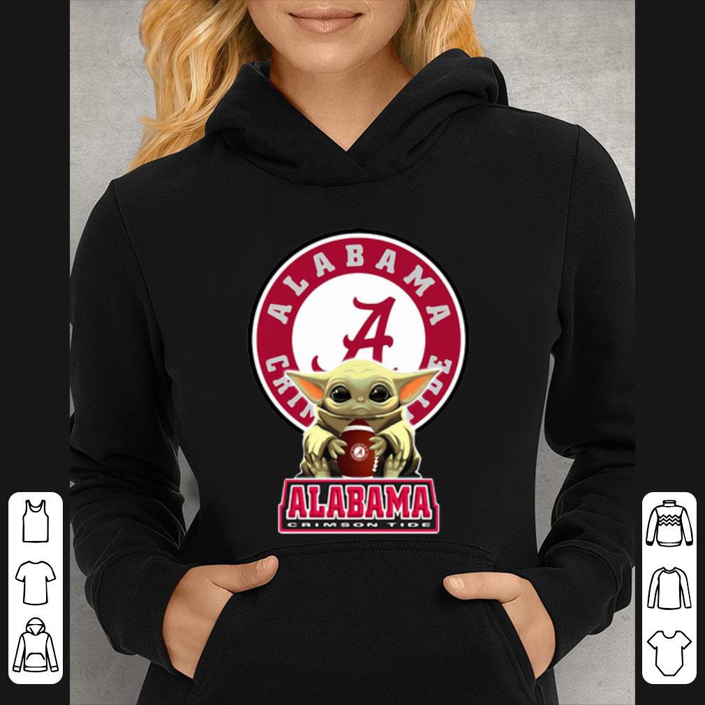 3cbfabfc official star wars baby yoda hug alabama crimson tide shirt 4 - Official Star Wars Baby Yoda Hug Alabama Crimson Tide shirt