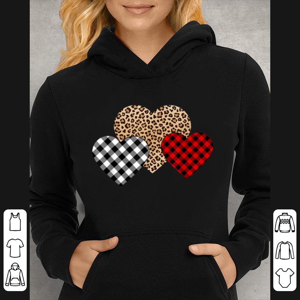 53bd289e pretty valentine s day valentine three hearts leopard buffalo plaid shirt 4 - Pretty Valentine's Day Valentine Three Hearts Leopard Buffalo Plaid shirt