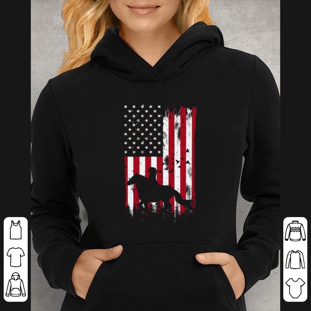 7e5977f9 premium horses girl forest american flag usa shirt 4 - Premium Horses girl forest American flag USA shirt