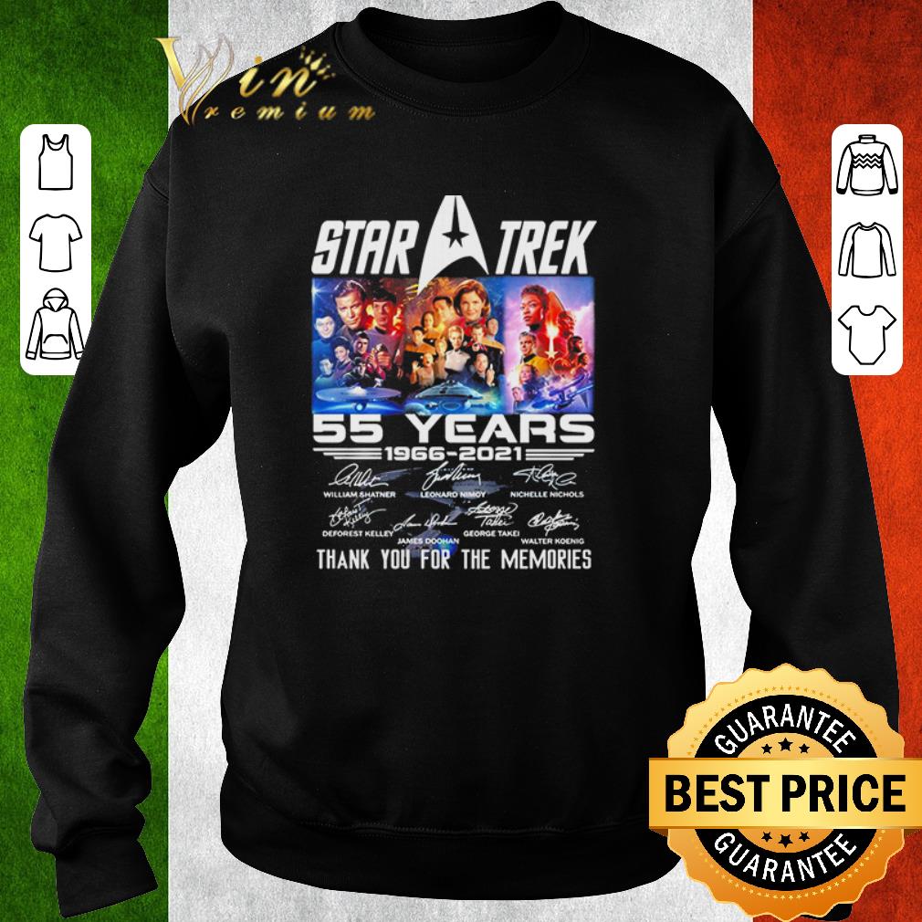 ae74969c original star trek 55 years 1966 2021 signature thank you for the memories shirt 4 - Original Star Trek 55 years 1966-2021 signature thank you for the memories shirt