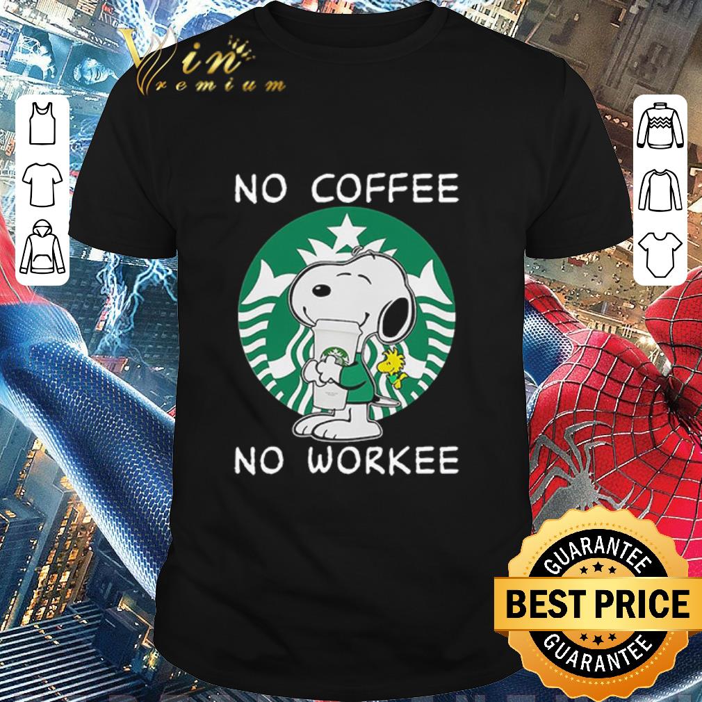 Official Snoopy Hug Coffee And Woodstock No Coffee No Workee shirt