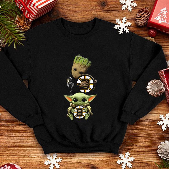 f8ac92c0 baby yoda and baby groot hug boston bruins shirt 4 - Baby Yoda and Baby Groot hug Boston Bruins shirt