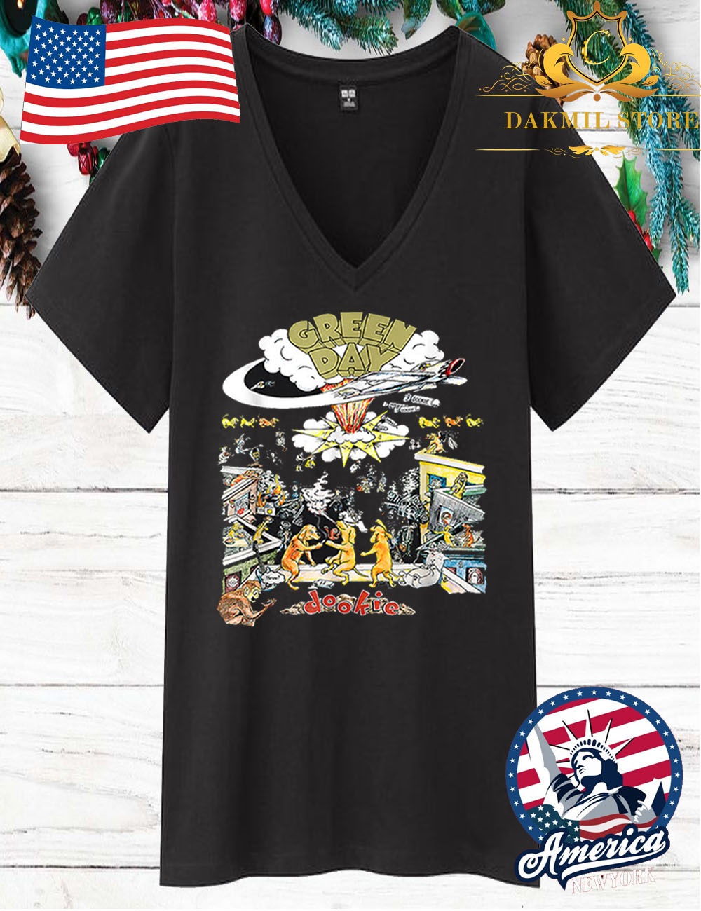 Vintage The Green Day O Rock Band Dookie Tour T Shirt Vintage The Green Day O Rock Band Dookie Tour V Neck - Vintage The Green Day O Rock Band Dookie Tour T Shirt