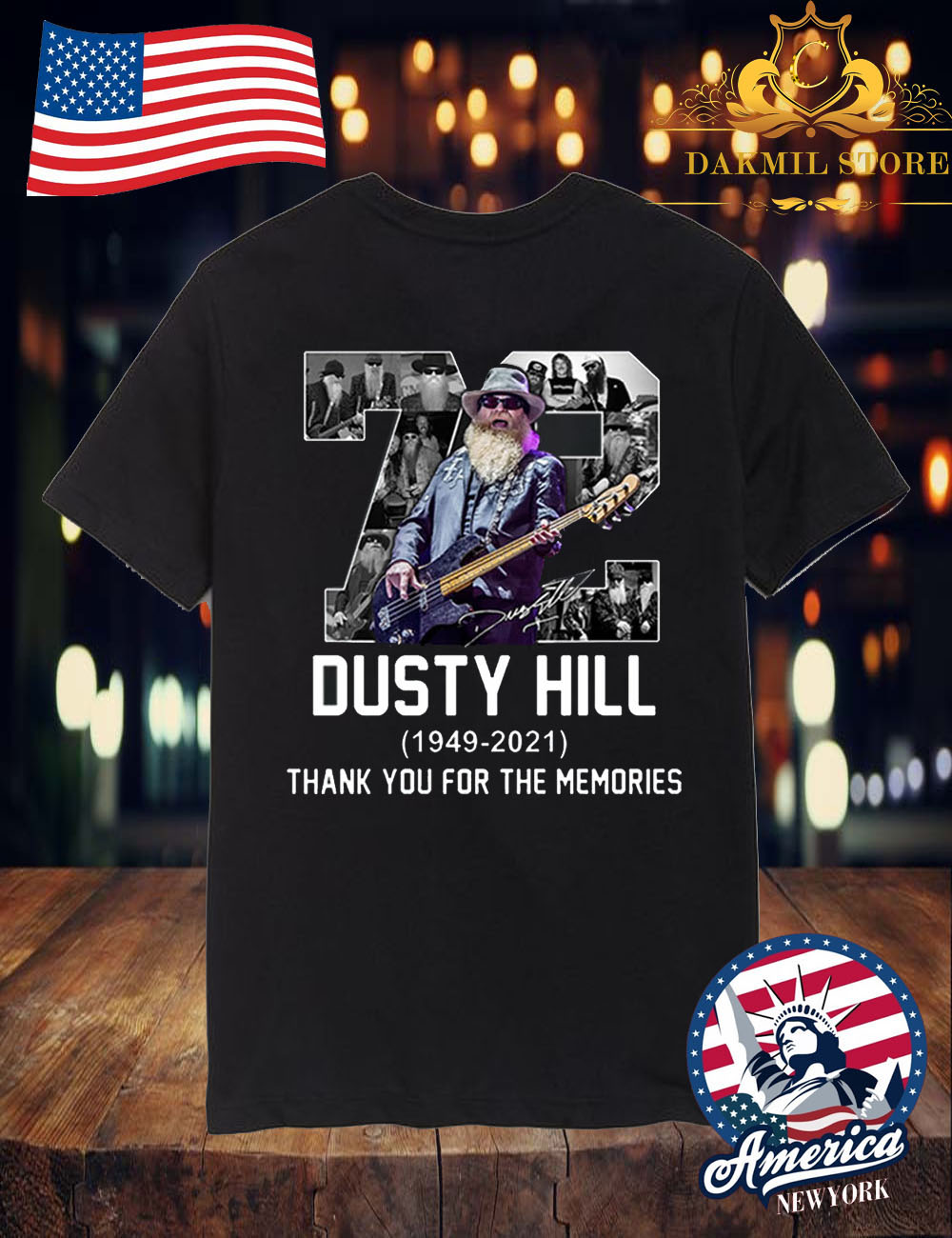 RIP Dusty Hill 1949-2021 American Musician Thank You For The Memories T-Shirt