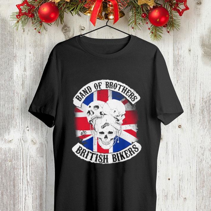 Skulls band of brothers British bikers flag America shirt 4 - Skulls band of brothers British bikers flag America shirt