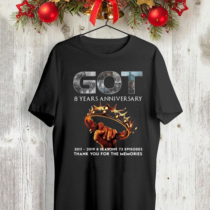 Game Of Thrones 8 years anniversary Thank you for the memories shirt 4 - Game Of Thrones 8 years anniversary Thank you for the memories shirt