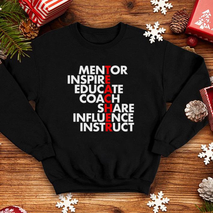 Teacher Mentor Inspire Educate Coach Share Influence Instruct shirt Teacher Mentor Inspire Educate Coach Share Influence Instruct shirt 4 - Teacher Mentor Inspire Educate Coach Share Influence Instruct shirt
