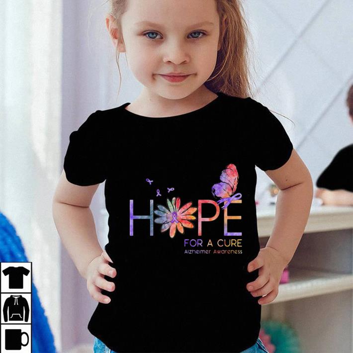 Butterfly flower Hope for a cure Alzheimer Awareness shirt 4 - Butterfly flower Hope for a cure Alzheimer Awareness shirt