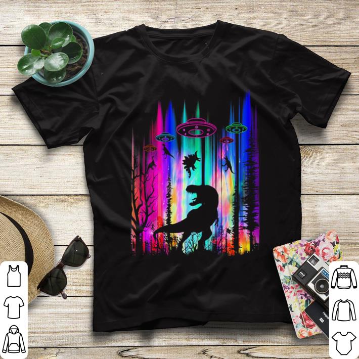 Dinosaur UFO Abduction T Rex shirt 4 - Dinosaur UFO Abduction T-Rex shirt
