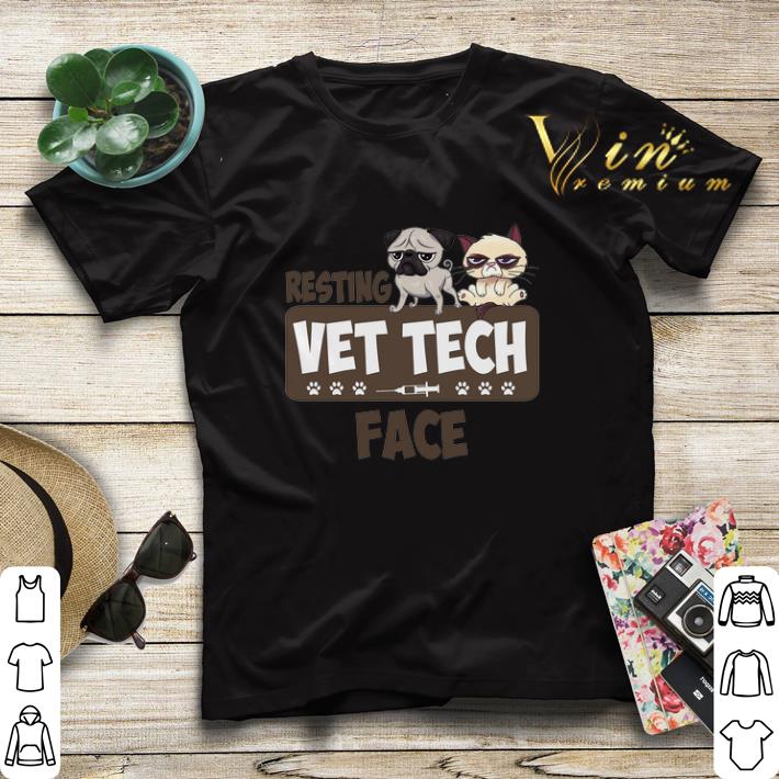 Pug and Grumpy cat resting vet tech face shirt sweater Pug and Grumpy cat resting vet tech face shirt sweater 4 - Pug and Grumpy cat resting vet tech face shirt sweater