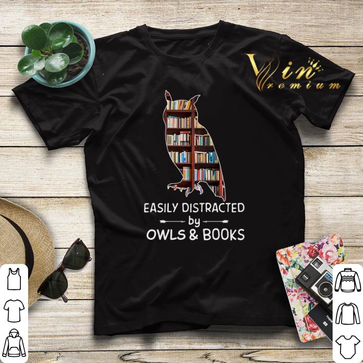 Easily distracted by owls and books shirt sweater 4 - Easily distracted by owls and books shirt sweater