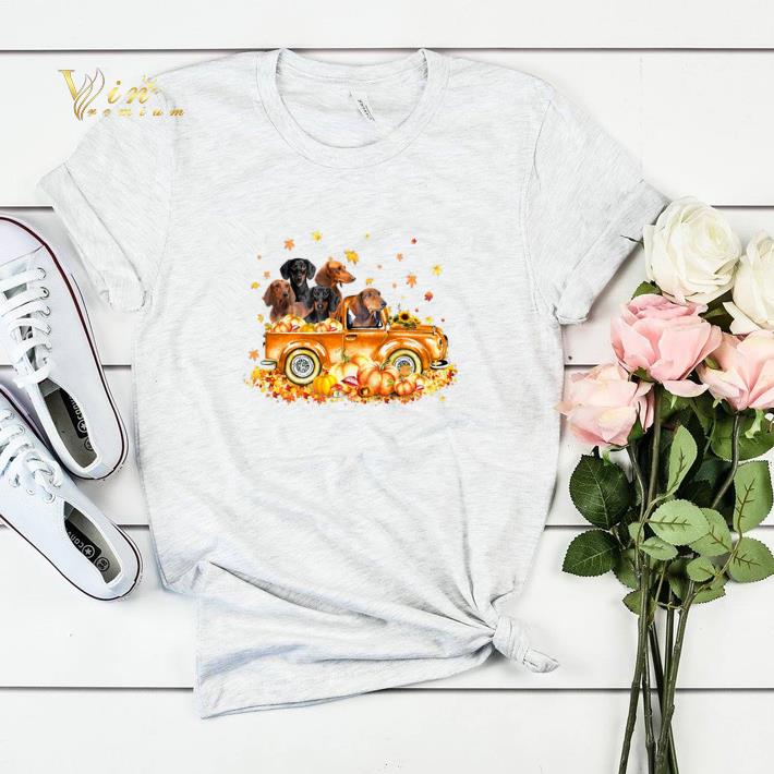 Premium Dachshunds on autumn pumpkin halloween truck shirt sweater 4 - Premium Dachshunds on autumn pumpkin halloween truck shirt sweater