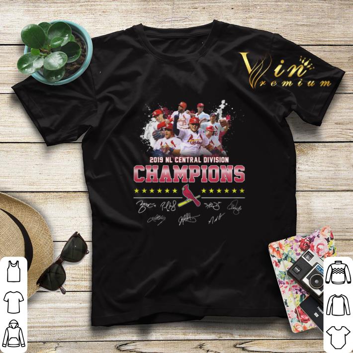Signatures 2019 NL Central Division Champions St Louis Cardinals shirt 4 - Signatures 2019 NL Central Division Champions St Louis Cardinals shirt