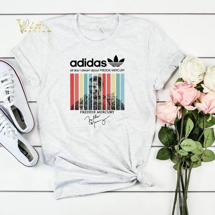 Vintage adidas all day i dream about Freddie Mercury signatures shirt 4 - Vintage adidas all day i dream about Freddie Mercury signatures shirt