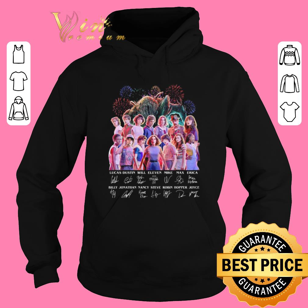 Awesome Stranger Things all character signatures Lucas Dustin Will Eleven shirt sweater 2019 4 - Awesome Stranger Things all character signatures Lucas Dustin Will Eleven shirt sweater 2019