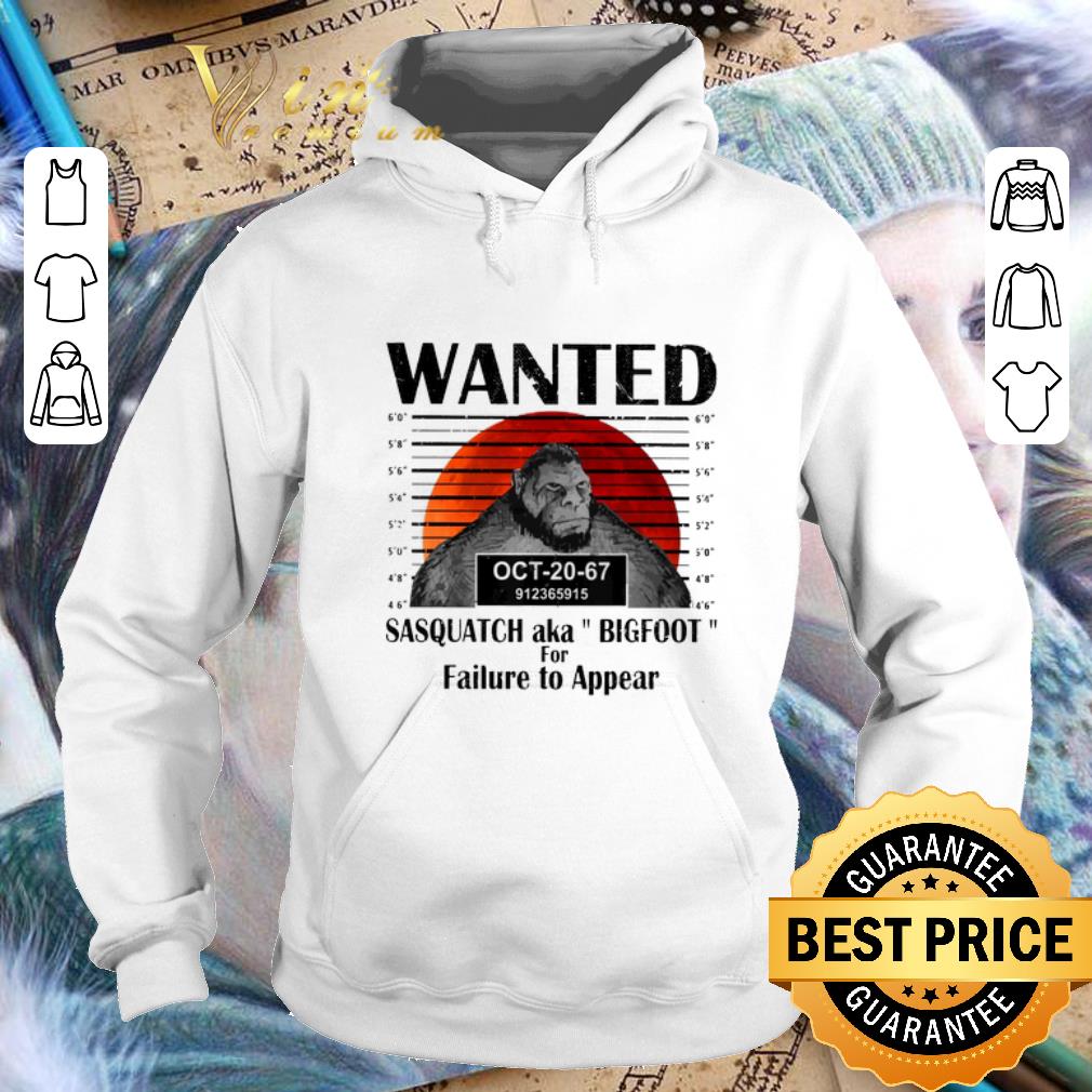 Cool Wanted sasquatch aka bigfoot for failure to appear sunset shirt Cool Wanted sasquatch aka bigfoot for failure to appear sunset shirt 4 - Cool Wanted sasquatch aka bigfoot for failure to appear sunset shirt