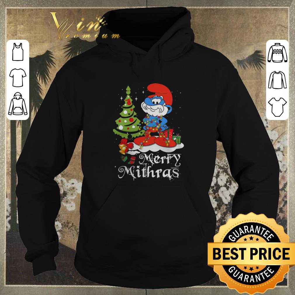 Funny Christmas tree Les Schtroumpfs Merry Mithras shirt 4 - Funny Christmas tree Les Schtroumpfs Merry Mithras shirt