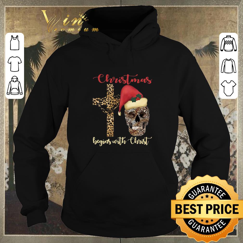 Hot Skull leopard Christmas Begins with Christ shirt sweater 4 - Hot Skull leopard Christmas Begins with Christ shirt sweater