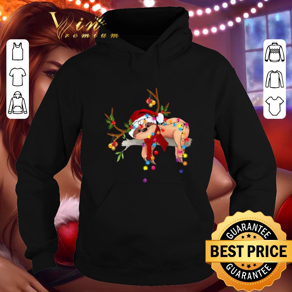 Nice Sloth reindeer Christmas light shirt Nice Sloth reindeer Christmas light shirt 4 - Nice Sloth reindeer Christmas light shirt