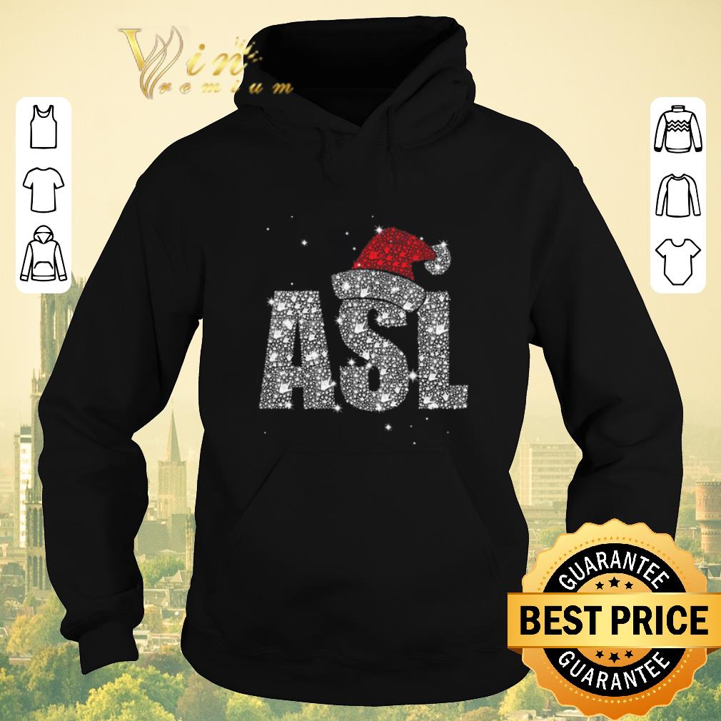 Premium Glitter ASL Santa hat Christmas shirt sweater 4 - Premium Glitter ASL Santa hat Christmas shirt sweater