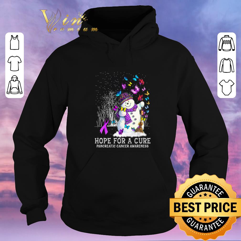 Pretty Snowman Butterfly Hope For A Cure Pancreatic Cancer Awareness shirt sweater 4 - Pretty Snowman Butterfly Hope For A Cure Pancreatic Cancer Awareness shirt sweater