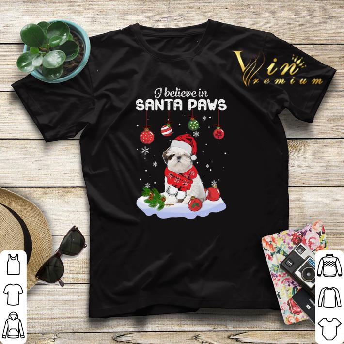 Shih Tzu i believe in Santa paws Christmas shirt Shih Tzu i believe in Santa paws Christmas shirt 4 - Shih Tzu i believe in Santa paws Christmas shirt