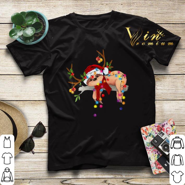 Sloth reindeer Christmas light shirt sweater 4 - Sloth reindeer Christmas light shirt sweater