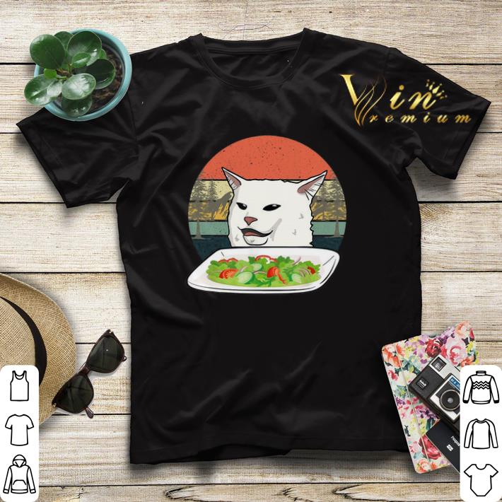 White Cat at dinner vintage shirt sweater 4 - White Cat at dinner vintage shirt sweater