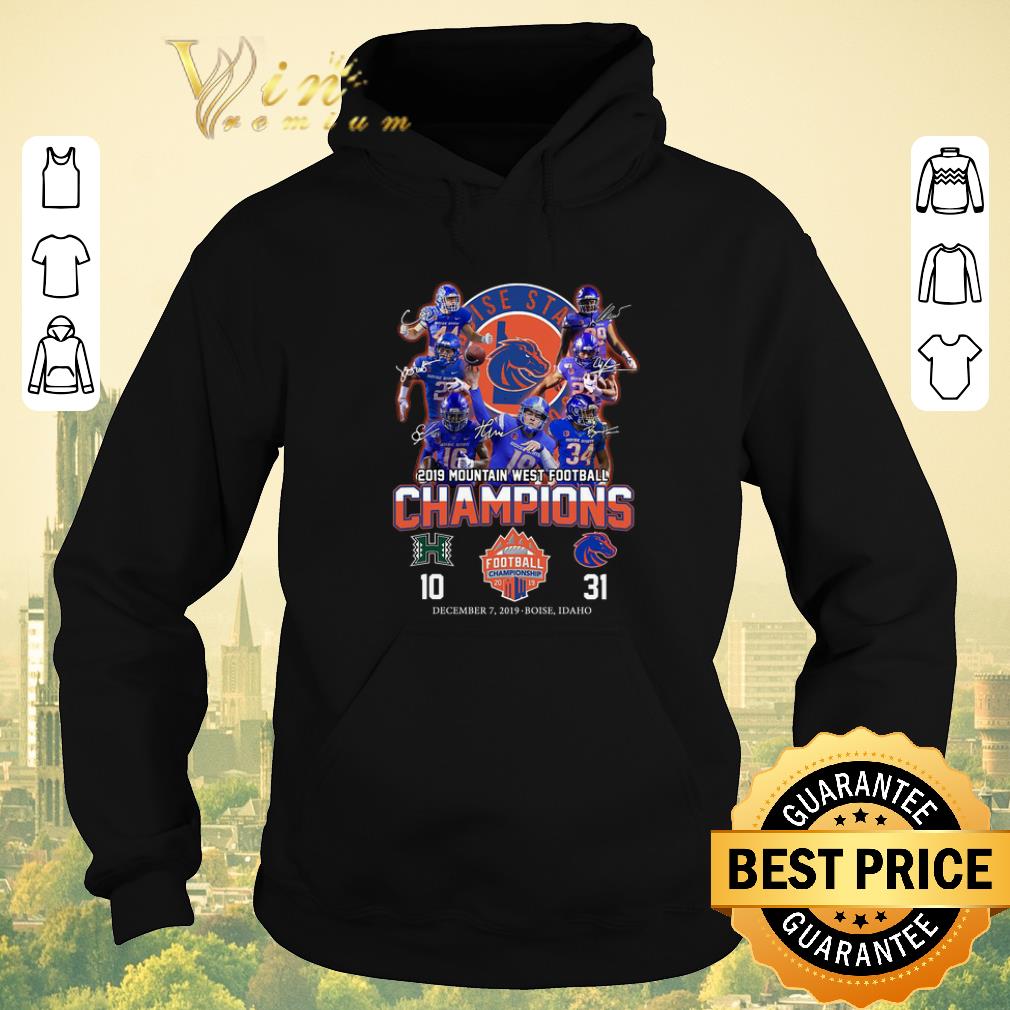 Awesome Boise State Broncos signed 2019 Mountain West Football Champions shirt sweater 4 - Awesome Boise State Broncos signed 2019 Mountain West Football Champions shirt sweater