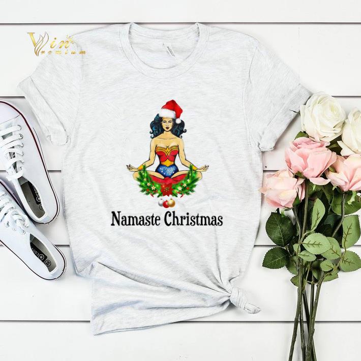 Christmas Santa Wonder Woman Namaste shirt 4 - Christmas Santa Wonder Woman Namaste shirt