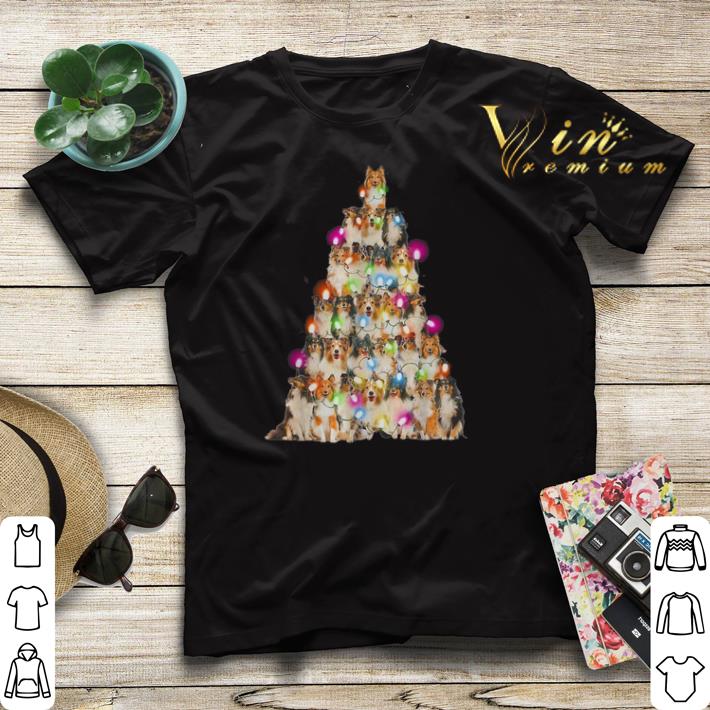 Christmas lights Sheltie paws tree shirt 4 - Christmas lights Sheltie paws tree shirt