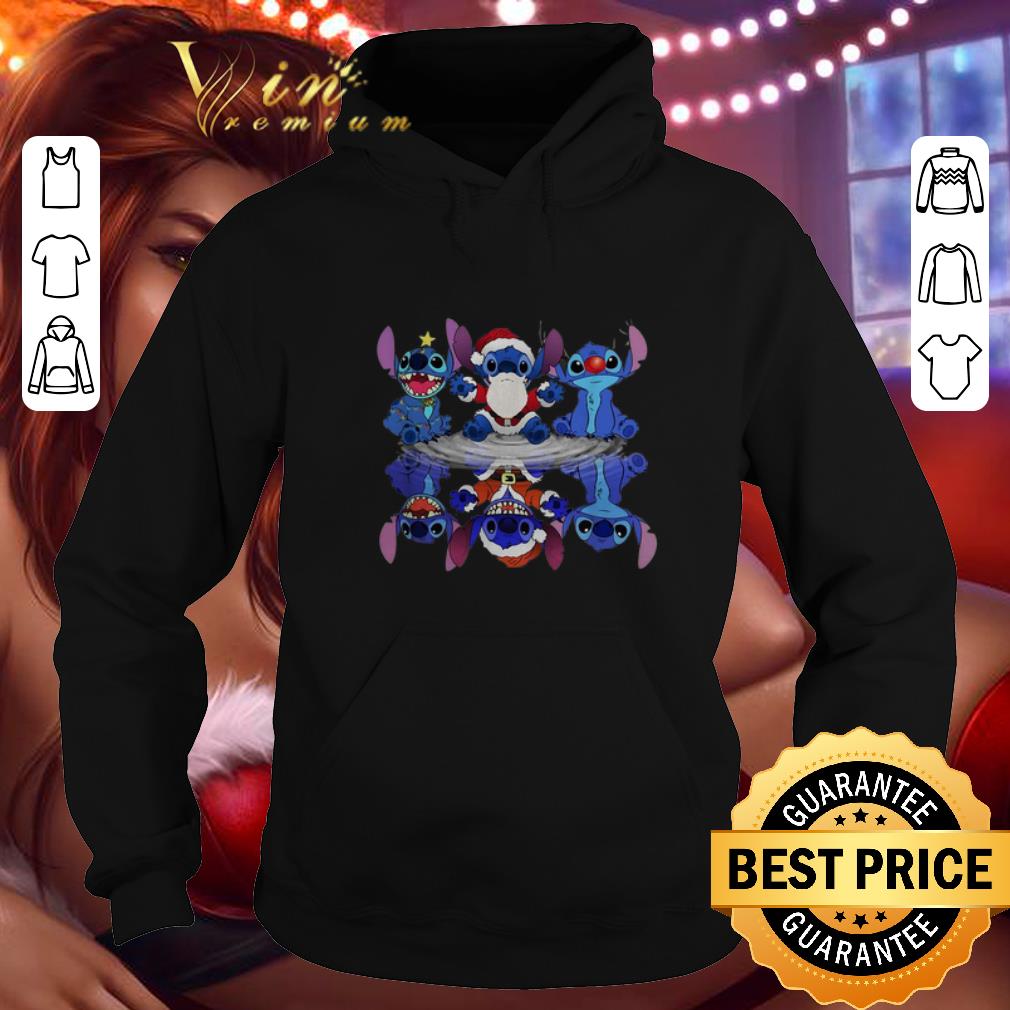 Cool Santa Stitch water mirror reflection Disney Christmas shirt 4 - Cool Santa Stitch water mirror reflection Disney Christmas shirt