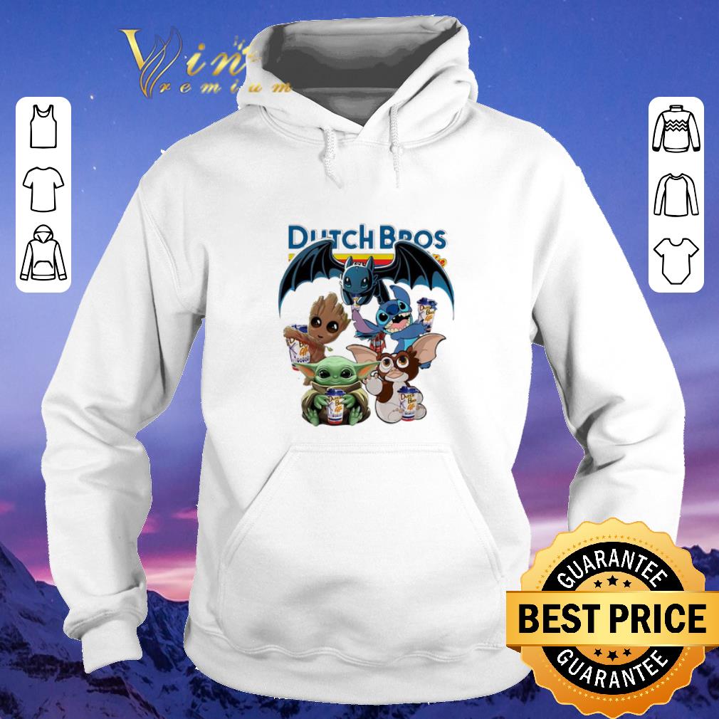 Hot Dutch Bros Coffee Baby Yoda Groot Stitch Toothless and Gizmo shirt sweater 4 - Hot Dutch Bros Coffee Baby Yoda Groot Stitch Toothless and Gizmo shirt sweater