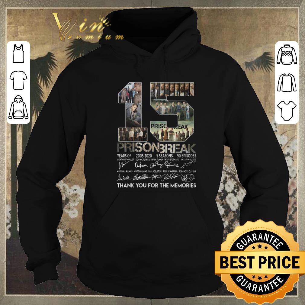 Nice 15 years of Prison Break thank you for the memories all signature shirt sweater 4 - Nice 15 years of Prison Break thank you for the memories all signature shirt sweater