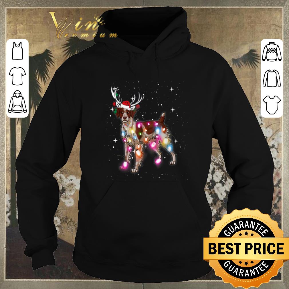 Nice Christmas Lights Brittany Spaniel Dog Reindeer Santa Hat shirt sweater 4 - Nice Christmas Lights Brittany Spaniel Dog Reindeer Santa Hat shirt sweater