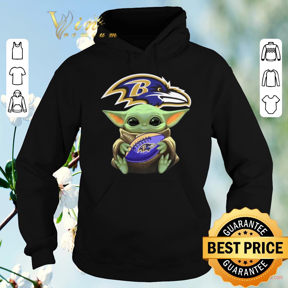 Nice Star Wars Baby Yoda Baltimore Ravens NFL ball shirt 4 - Nice Star Wars Baby Yoda Baltimore Ravens NFL ball shirt