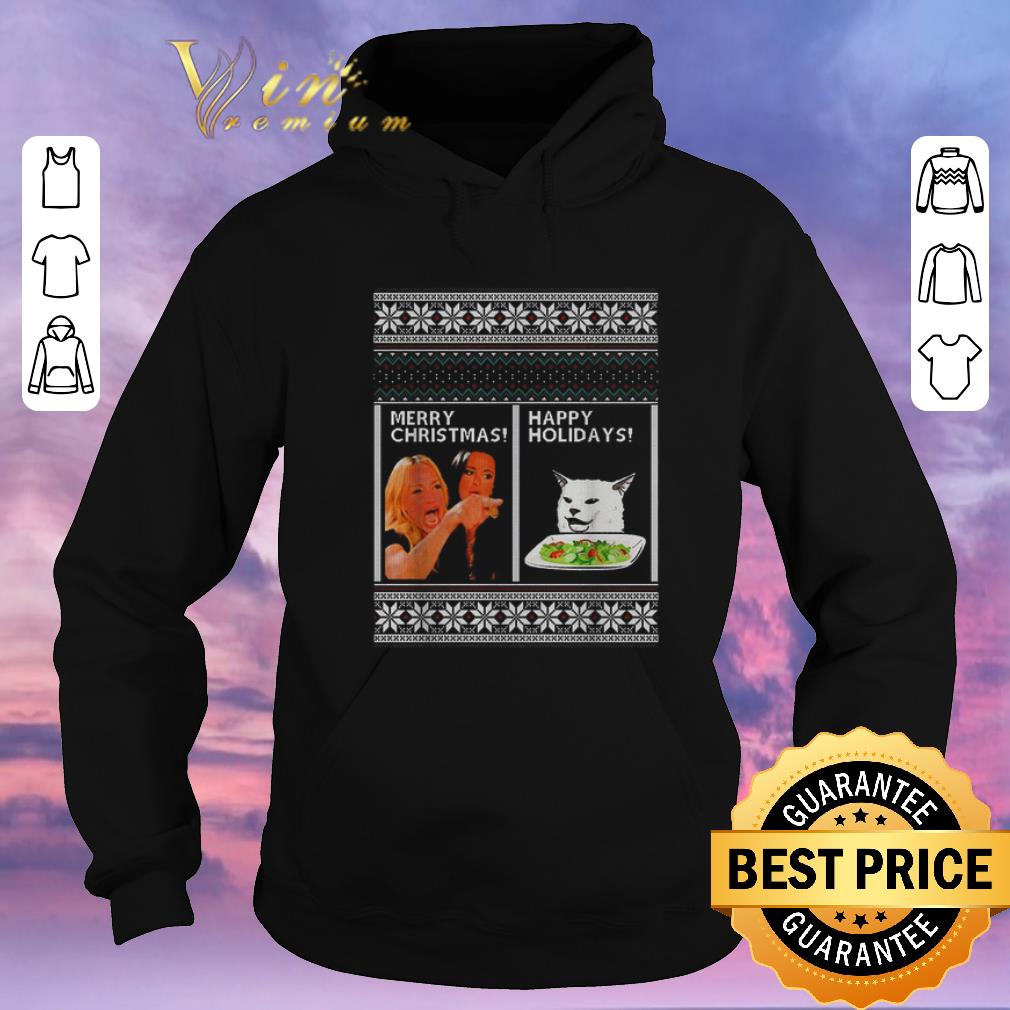 Official Ugly Merry Christmas Woman yelling at cat happy holiday sweater 4 - Official Ugly Merry Christmas Woman yelling at cat happy holiday sweater