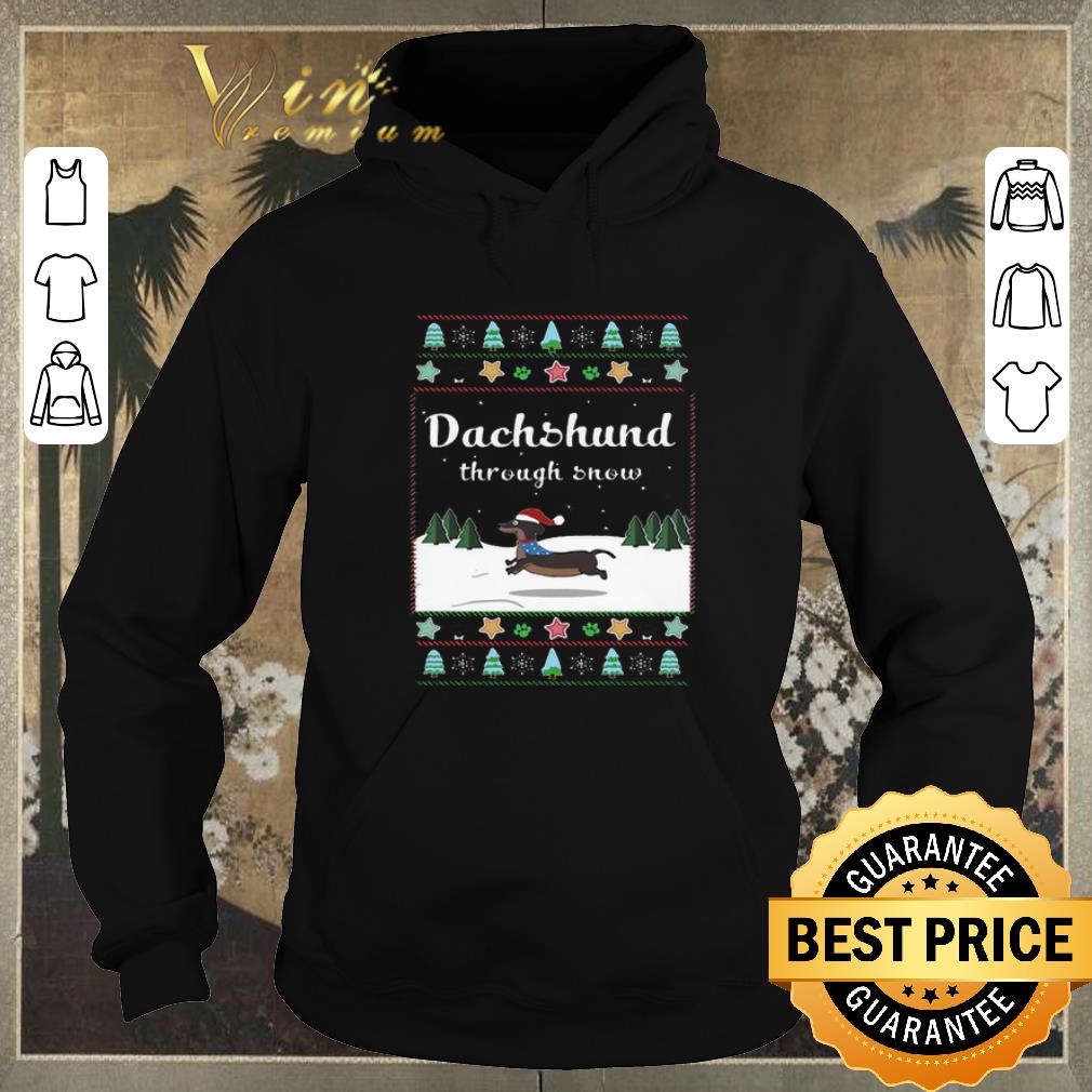 Original Ugly Christmas Dachshund through snow sweater 4 - Original Ugly Christmas Dachshund through snow sweater