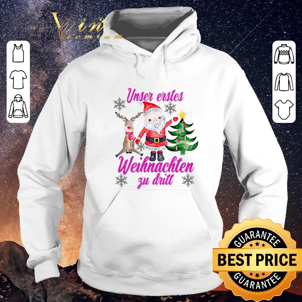 Pretty Christmas Santa Reindeer Unser Erstes Weihnachten Zu Dritt shirt Pretty Christmas Santa Reindeer Unser Erstes Weihnachten Zu Dritt shirt 4 - Pretty Christmas Santa Reindeer Unser Erstes Weihnachten Zu Dritt shirt