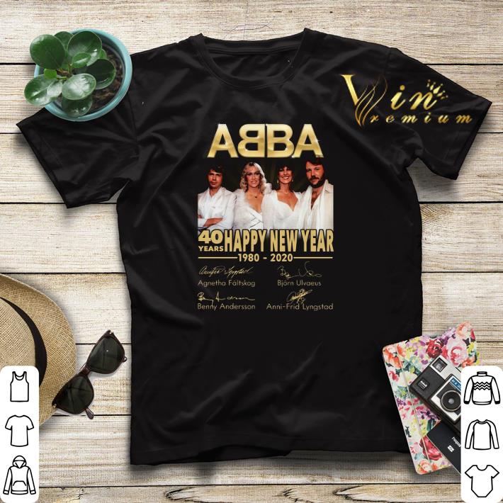 Signatures 40 years ABBA Happy New Year 1980 2020 shirt 4 - Signatures 40 years ABBA Happy New Year 1980 2020 shirt