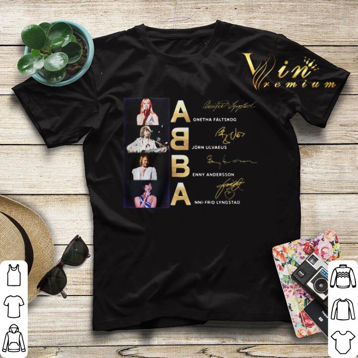 Signatures ABBA Agnetha Faltskog Bjorn Ulvaeus Benny Andersson shirt 4 - Signatures ABBA Agnetha Faltskog Bjorn Ulvaeus Benny Andersson shirt