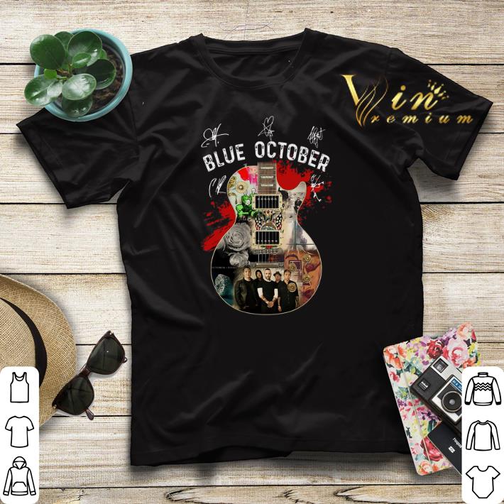 Signatures Blue October guitar shirt Signatures Blue October guitar shirt 4 - Signatures Blue October guitar shirt