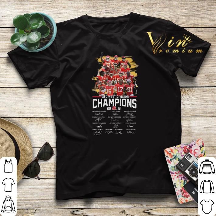 Signatures Kansas City Chiefs AFC West Division Champions 2019 shirt 4 - Signatures Kansas City Chiefs AFC West Division Champions 2019 shirt