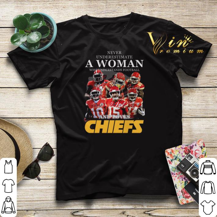 Never underestimate a woman who loves Kansas City Chief signed shirt sweater 4 - Never underestimate a woman who loves Kansas City Chief signed shirt sweater