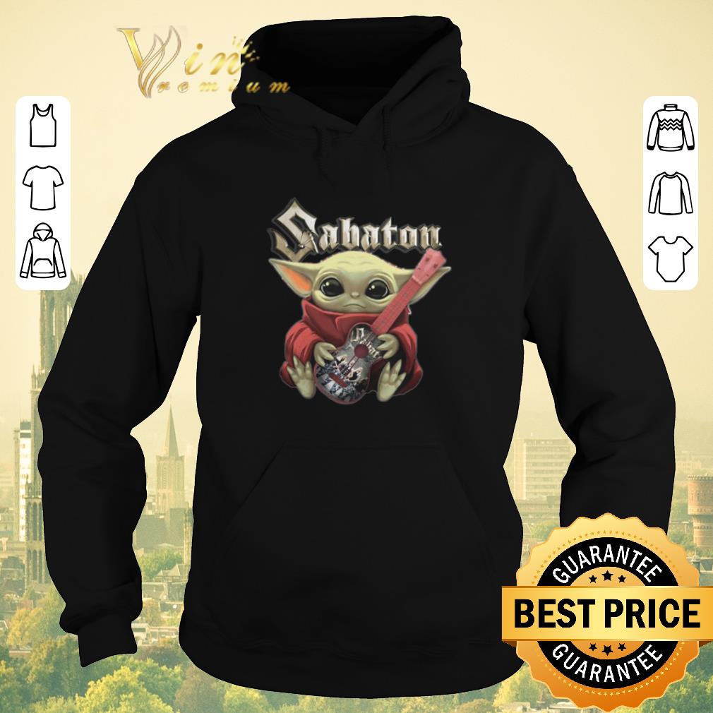 Official Star Wars baby Yoda hug Sabaton guitar shirt sweater 4 - Official Star Wars baby Yoda hug Sabaton guitar shirt sweater
