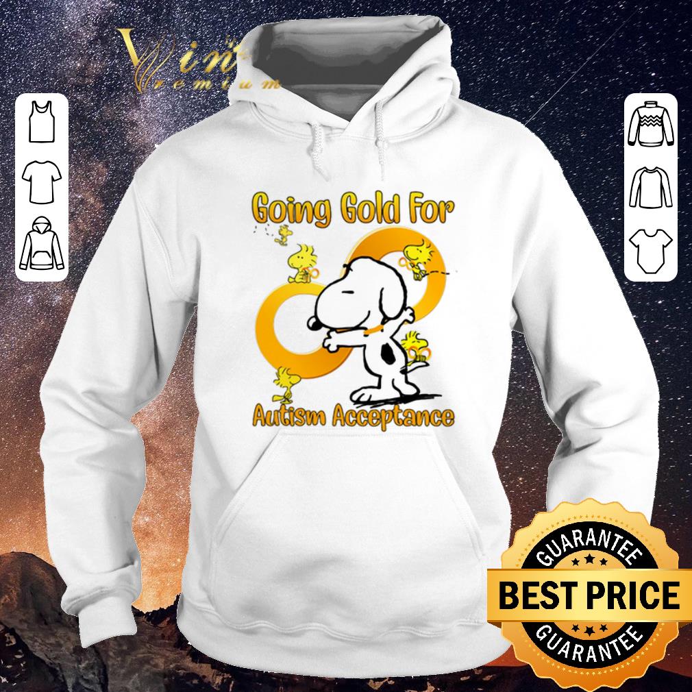 Original Snoopy and Woodstock going gold for Autism acceptance shirt sweater 4 - Original Snoopy and Woodstock going gold for Autism acceptance shirt sweater