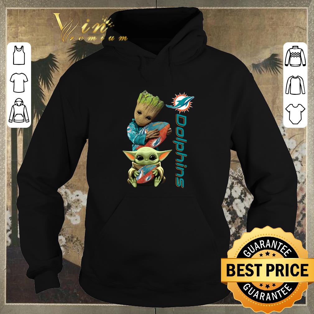 Pretty Baby Groot And Baby Yoda Hug Miami Dolphins shirt sweater 4 - Pretty Baby Groot And Baby Yoda Hug Miami Dolphins shirt sweater