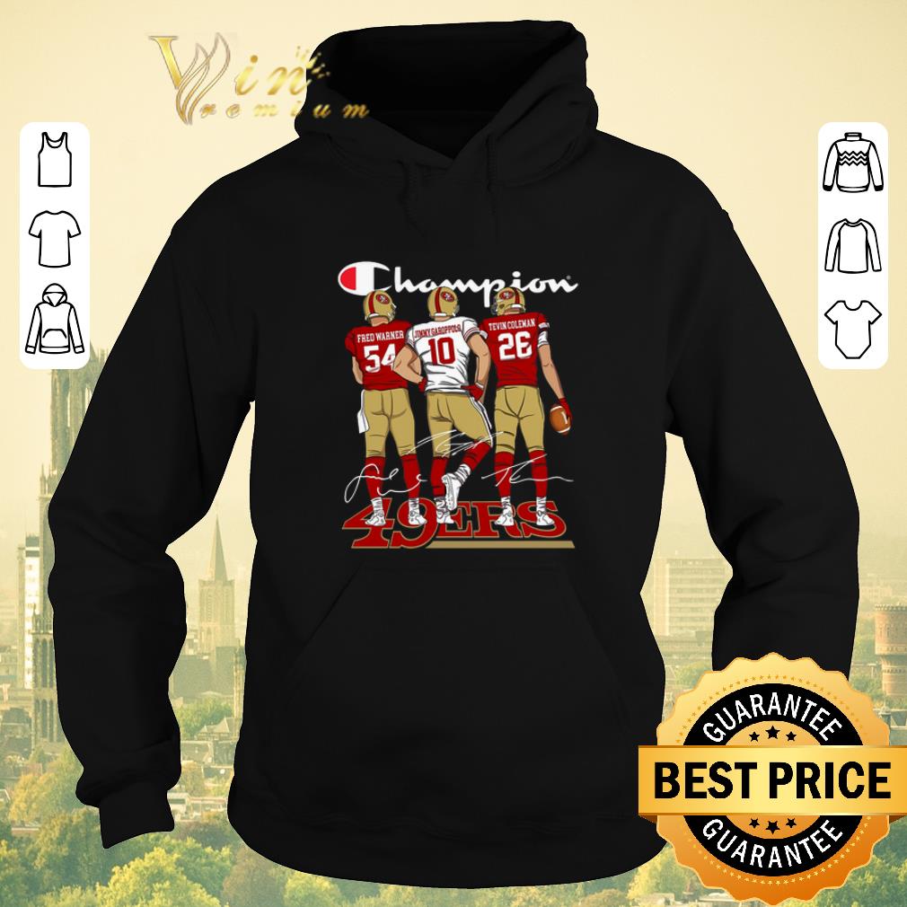 Pretty Champion San Francisco 49ers Fred Warner Jimmy Garoppolo signed shirt sweater 4 - Pretty Champion San Francisco 49ers Fred Warner Jimmy Garoppolo signed shirt sweater