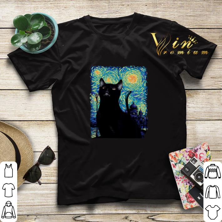 Black Cat Mashup Vincent van Gogh shirt sweater 4 - Black Cat Mashup Vincent van Gogh shirt sweater